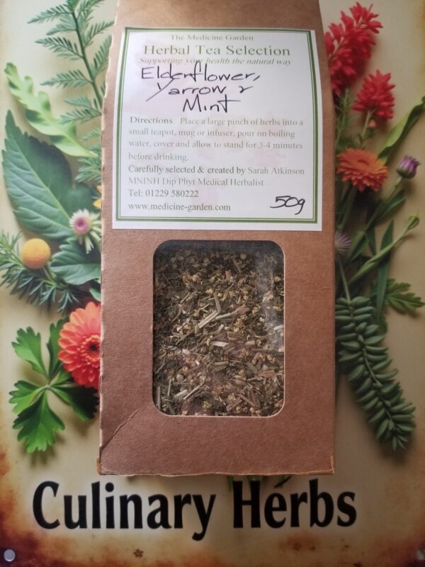 Cold & Flu Herbal Tea – Elderflower, Yarrow & Mint (50g)